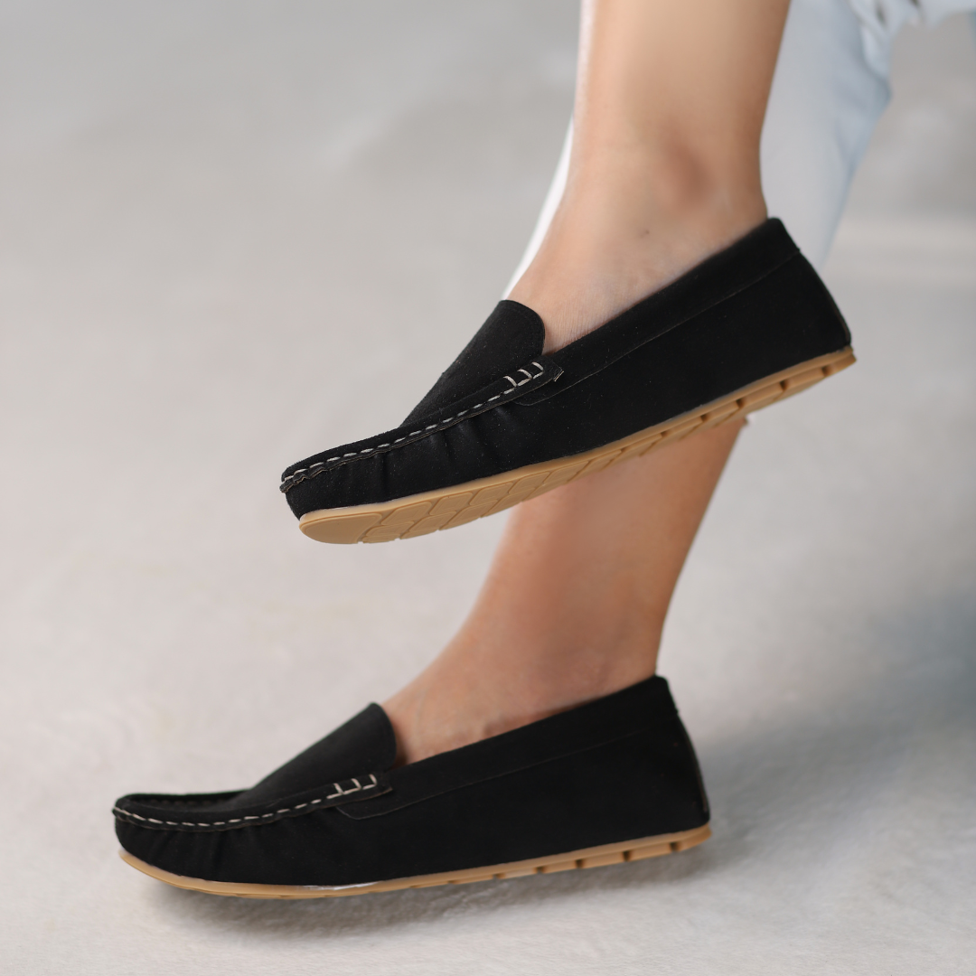 Onyx Suede Moccasins