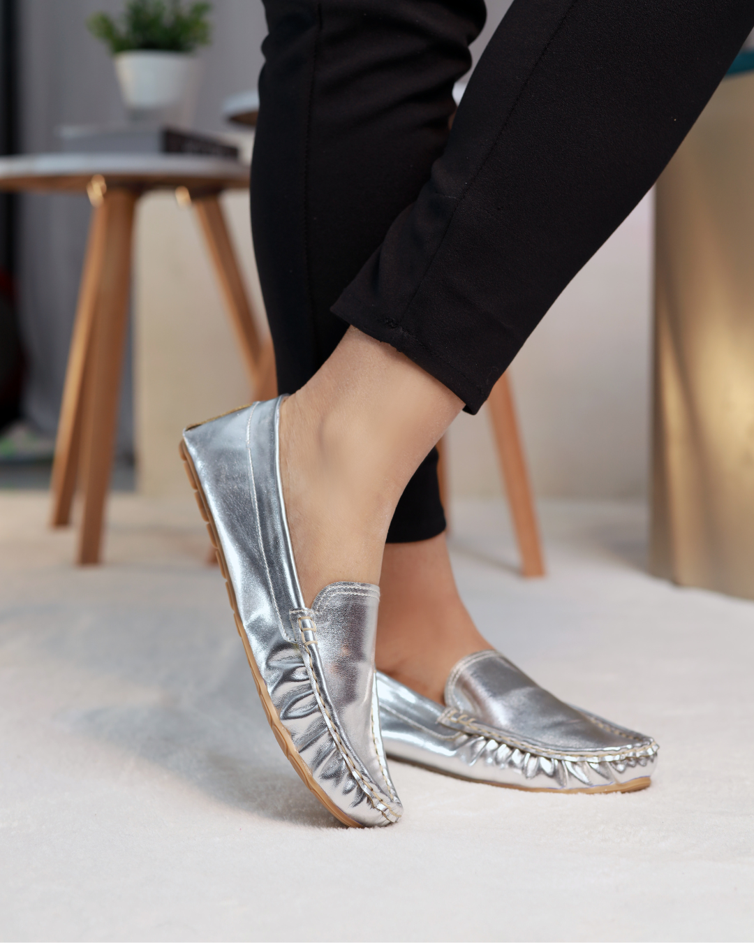 Starlight Silver Moccasins