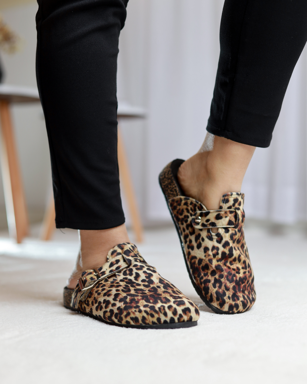 Leopard Prowl Buckle Mules