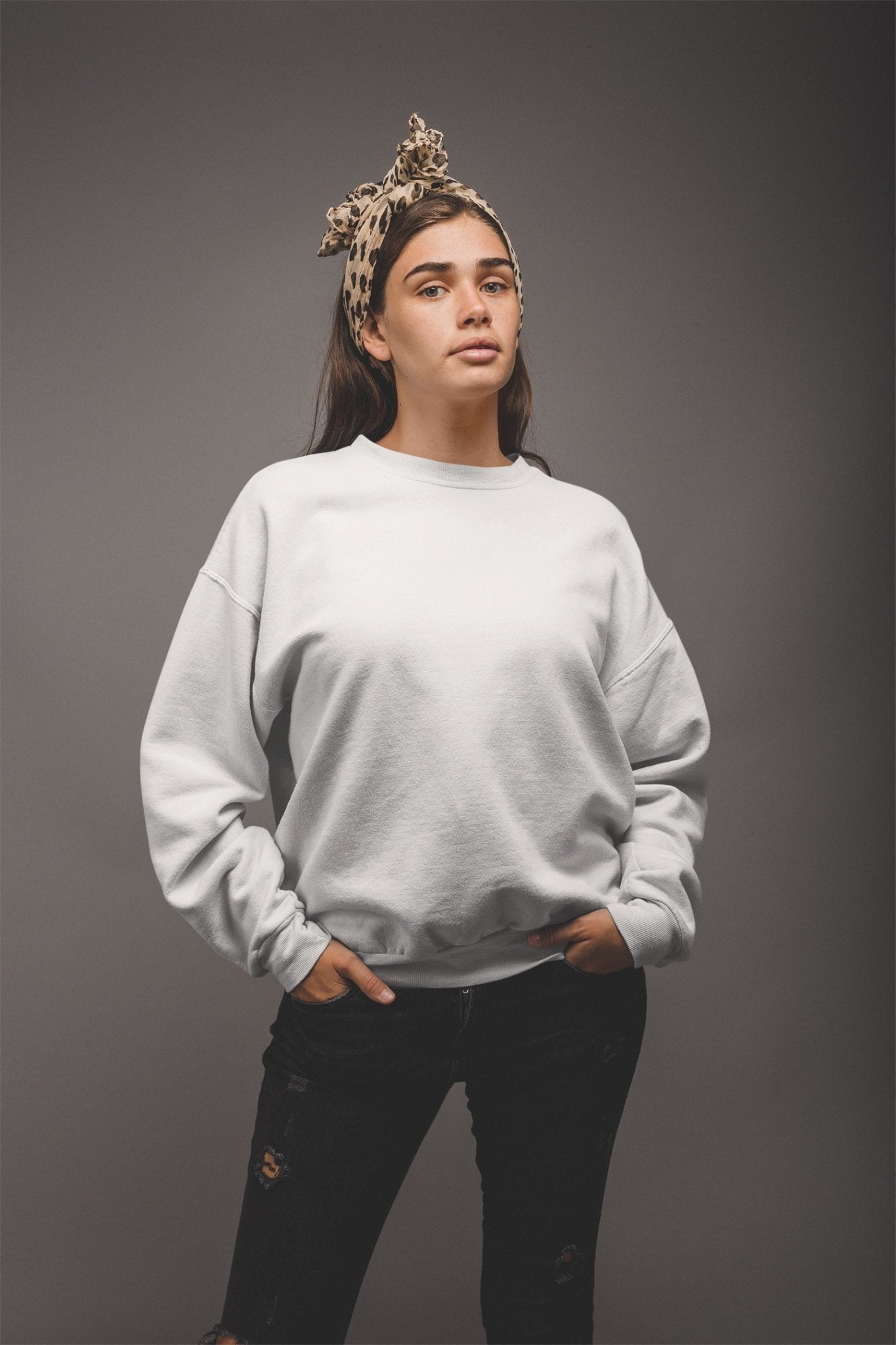 white Plain Sweatshirt - Unisex - Hatchill